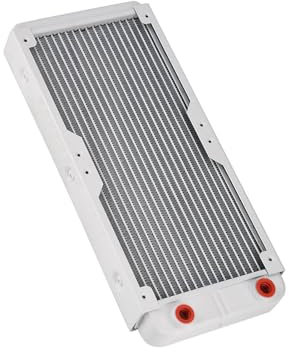 Dissila di Calore del Radiatore in Alluminio per Sistemi di Raffreddamento 'acqua per Computer, Scambiatore di Calore Liquido Bianco da 240 Mm con Porta G1/4 per Dissipazione a Basso Numero di (240