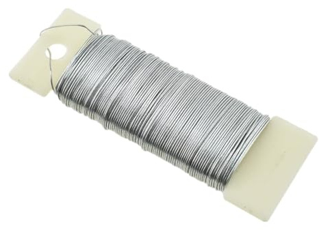 50m Filo d'argento Ø0.35mm Filo per Bricolage Argento Ferro per Fioristi per gioielli per DIY Decorazione di Natale Piante Fiori