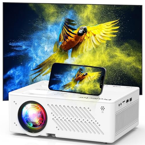 Vidéoprojecteur 4K Supporté, Natif 1080P 19000L WiFi6 Bluetooth5.2 Projecteur avec 50% Zoom, Mini Projecteur Portable LED Rétroprojecteur Home Cinéma 300'' pour Smartphone/TV Stick/HDMI/USB