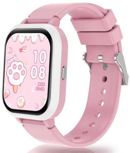 Kids Smart Watch,1.8 DIY Face 14 Games Smart Watch for Kids Fitness Tracker with Heart Rate Sleep Monitor 20 Sport IP68 Calorie Step Counter Class Mode Alarm with/without APP for Boys Girls (Pink)