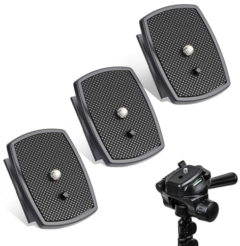 3 PCS Universal Quick Release Plate Set for Tripods, 43x43mm Camera Mounting Adapter Parts Replacement with Screws Camera Tripods Mount Adapter Ball Head Quick Release Plate Replacement for Cameras