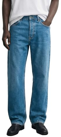 Burocs John Straight Jeans - Vintage Dark Blue - Jeans Herren - 5-Pocket-Style - Mit YKK-Reißverschluss - 100% Baumwolle, Farbe:Vintage Dark Blue, Hosengröße:W34 L32