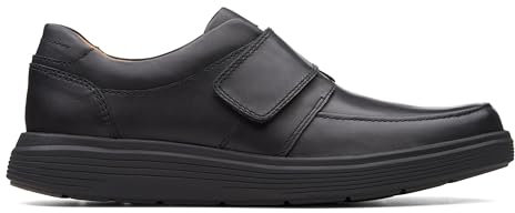 Clarks Herren Un Abode Strap Slipper, Schwarzes Leder, 45 EU