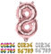 Boland Palloncino a Forma di Numero '8', Oro Rosa, 36 cm, Colore, 8, 23788