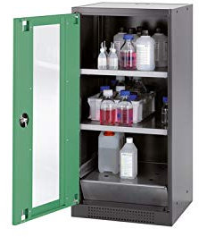 ASECOS Chemikalienschrank CS RAL 7016/RAL 6011 2TA (St.bl./PE) zur Lagerung von Nicht entzündbaren Gefahrstoffen in Arbeitsräumen