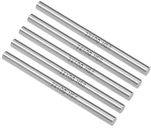 sourcing map 5Stk. Rundstahlstange 7mm HSS Drehmaschine Stangenmaterial Werkzeug 100mm lang für Wellen Zahnrad Bohren Maschinen Bohrmaschine Drehen Miniaturachse Zylinderstift