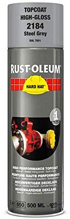 Rust-Oleum Hard Hat Farbe Stahlgrau RAL 7001, 650 ml Spraydose roh