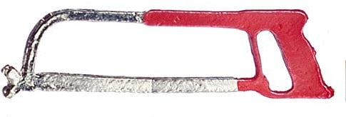 Melody Jane Dolls House Hacksaw Red Miniature 1:12 Work Garden Shed Tool Box Accessory