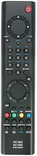 VINABTY RC1050 RC1800 Mando a distancia de repuesto para Hitachi L19HP04U L22HP04U L26HP04 L32HP03U L32VC04UB L37VC04U L42VC04U L42VC04 L42VC04UAB L42VC04UB L42VC04U L42VC04U 32WHD88 32LD30U 32LD8D20U