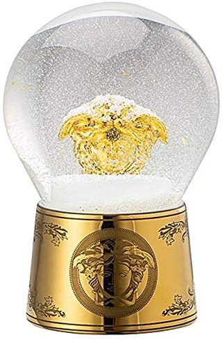 Versace by Rosenthal - Schneekugel - mit Goldener Medusa - Porzellan - Glas - Höhe: 12 cm