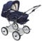 EICHHORN Kinderwagen Kombikinderwagen Komplett-Set, 0-3 Jahre, umbaubar zum Sportwagen, inklusive Babytragetasche, Stoff Marineblau, ECCO-Rad
