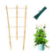 Cambaverd 3 Pack Min Bamboo Trellis 16 in Fan-Shaped Plant Support Trellis with Twist Ties for Indoor Mini Climbing Plants