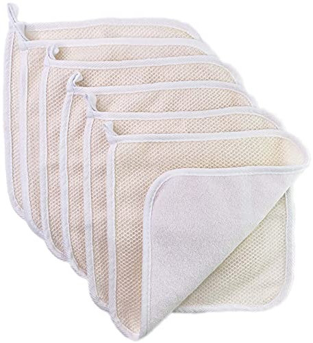 PPHAO Lot de 6 gants de toilette doux pour le visage exfoliants pour peaux mortes