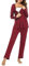 Litherday Stillpyjama Lang Umstandspyjama Langarm Zweifarbiger Baumwolle Stillzeit Nachtwäsche Stillfunktion Pyjama Set mit Elastischen Bundes und Tasche, Weinrot, M