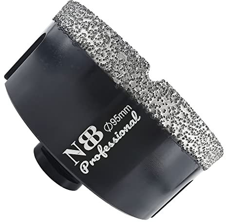 NBB forets diamant brasé sous vide avec M14, pour le forage à sec ou humide de manière professionnelle sur porcelaine dure, céramique, carrelage, granit, marbre, pour meuleuse d'angle (95mm)
