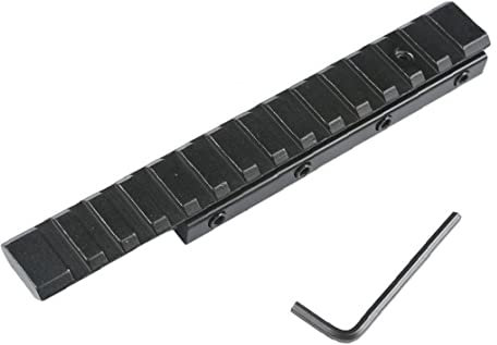 Froiny Scope Erweitern Halterung 6 Zoll 14 Schlitze Schwalbenschwanz 11mm Bis 20mm Weaver Picatinny Rail Adapter Riser Airsoft-Jagd, Schwarz