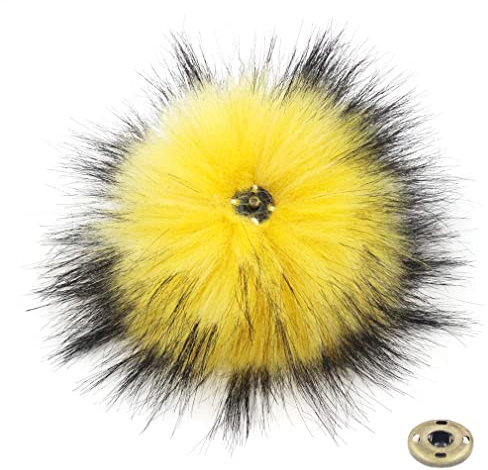 Bommel Für Mütze Mit Druckknopf,Pom Pom Fell,fellbommel Für Mütze,Bommel Für Mützen,Pompoms for Hat,Kunstfellbommel, 6 Stück Fellbommel Kunstfell Bommel Fellpompon Pompon Kunstpelz Accessoire Ca 12cm