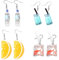 Borsgye 4 Paar Goldfische Wasserbeutel Haken Baumeln Ohrringe Bunte Bubble Boba Tee Lustige Acryl Anhänger Perlmilch Becher Stilvolle Tropfen Ohrringe für Mädchen Frauen Einzigartig - Zitrone