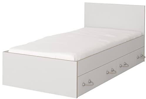 Fabryka Mebli Idźczak Kinderzimmer Bett Kinderbett Jugendbett Bett für Kinder und Jugendliche Kosmo mit 2 Schubladen Seilgriffen - Skandinavischer Stil Stillvolles Modern Design
