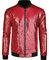Lars Amadeus Herren Varsity Jacke Halloween Party Disco Glänzende Glitzer Pailletten Bomberjacke rot L