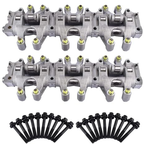 Koomaha 4892293AC Wipparm Wellenheber Montage Ersatz für Chrysler 300, Pacifica, Dodge Charger, Magnum 3.5L, 4.0L Edelstahl Hubventil 2-Port BSPT Edelstahl Körper Schwarz Valvetrain Teil Rockerarm