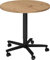 bümö Säulenhubtisch höhenverstellbar, Stehtisch Büro, Bistrotisch rund 80 x 80 cm - Besprechungstisch Asteiche, Stehtisch Holz-Platte, Säule aus Metall in schwarz, Säulentisch, Hochtisch
