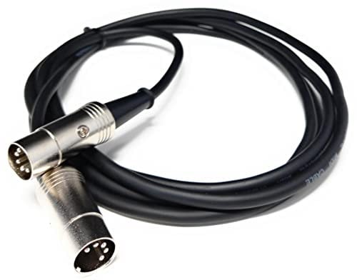DRUT 2m MIDI Male to Male Lead 5 pin DIN Shielded Flexible for Computer, Synth, Keyboard, Effects, Music Instruments Audio Cable 6.5ft