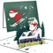 CNLITIHEKA Weihnachtskarte, handgefertigt, 3D-Popup-Weihnachtskarten, Geschenk für Weihnachten oder Feiertage, inklusive Umschlag und Notizanhänger (Weihnachtsmann Skifahrer)
