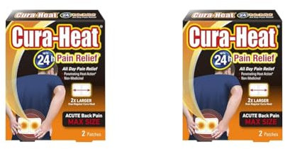 Cura-Heat Back Pain MAX Size 2 Patches (Pack of 2)