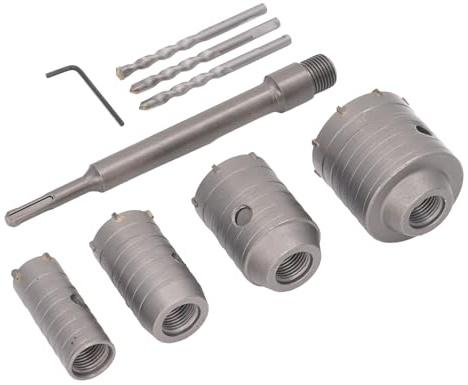 Miokycl Lochsägen-Set, 30 mm, 40 mm, 50 mm, 65 mm, mit 3 Kernbohrern, Hartmetall-Lochöffner, Schneider für Beton, Zement, Ziegelwand