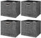 BinWhiz 4 Pack Collapsible Linen Storage Cubes - 33x33x33 cm Fabric Bins for Kallax Shelves, Cabinet, Bookcase, Closet - Versatile Home Organizer Boxes for Decor and Laundry (Black)