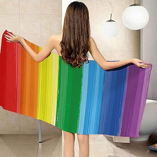 Toalla De Playa 150 X 200 Cm Toalla De Playa para Niños Toalla Microfibra Toalla De Piscina Rayas Verticales De Colores Toallas De Playa Grande Toalla De Baño para Niños Adultos -8K1N/D9M