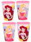 Golddunes 4pc Cups 260ml Cartoon Character Drinking Party Pack, Tumbler Re-Usable Plastic (Pink Princess)