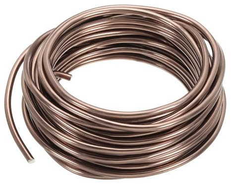 PATIKIL Alambre de Entrenamiento para Bonsái de 4 mm x 23 Pies Alambre de Aluminio Anodizado para Ramas de Jardinería Color Marrón