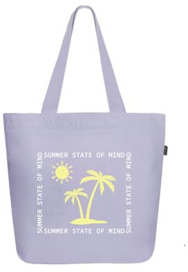 Eco Right Ästhetische Canvas-Tragetasche für Damen, große Reißverschlusstasche mit Tasche, Schule, Arbeit, Strand, Yoga, Geschenke, Damen-Tragetasche, Nachtgarten, Einheitsgröße