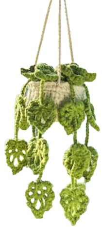 Generisch Häkel Hängepflanze,Häkel Pflanze Auto,Häkel Deko Auto, Häkelpflanze Auto,Häkel Hängepflanze,Häkelpflanze Autospiegel,Hängende Zubehör,Gehäkelte Deko,Boho,Gestrickter Anhänger (A)