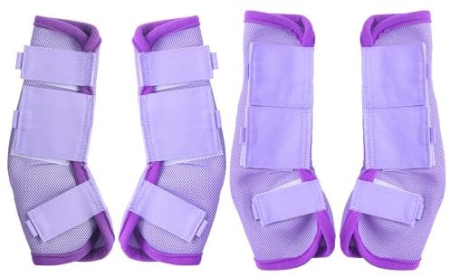 Gallopoff 4 Stück Gamaschen Pferd, Atmungsaktive Feinmaschige Fliegengamaschen für Pferde, Mit Schutz- und Stützfunktionen