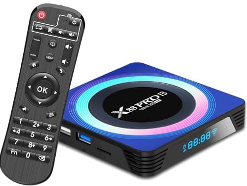 Android tv box,X13 Android 13.0 TV BOX 4GB RAM 64GB ROM RK3528 Quad-Core 64bit Cortex-A53 Mali 450 MP2 GPU Support 8K 3D 1080P 2.4/5.0GHz WIFI BT5.0 10/100M Ethernet DLNA HDMI 2.0 H.265 USB3.0
