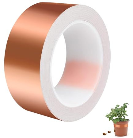 Skeadex Kupferband Gegen Schnecken, 50x20mm Schneckenzaun Schneckenschutz, Kupfer Schneckenband Schneckenfalle Anti Schnecken für Hochbeet Pflanzen (Breite 20 mm * Dicke 0,05 mm * Länge 20m)