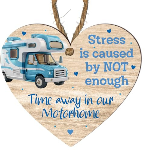 Stress is Caused by Not Enough Time Away in Our Motorhome - Perfect Motorhome Lover's Gift, Humorous Motorhome Decor, Rustic Camper Van Sign for Caravan Enthusiasts, Motorhome