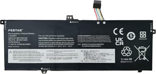 L18M6PD1 L18C6PD1 Batterie Compatible avec Lenovo ThinkPad X13 X390 X395 Series L18D6PD1 L18M6PD2 5B10K97655 5B10K97657 5B10W13923 02DL017 02DL018 02DL019 Ordinateur PC Portable