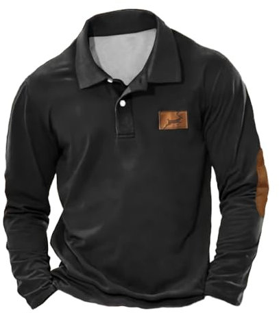 T-Shirt Herren Slim Fit Klassisch All-Match Longsleeve Tops Herren Jugend Mode Urban Longsleeve T-Shirt Herren Leichte Komfortabel Casual T-Shirt Herren CD-13 S