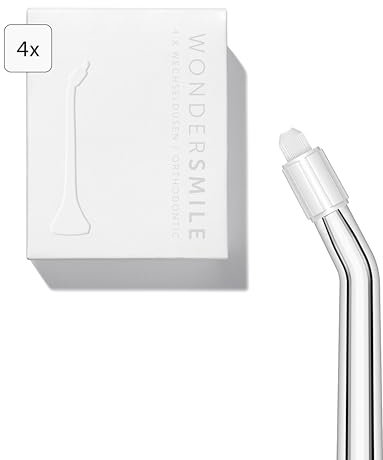 Wondersmile Orthodontic Düse – Ersatzdüsen für Munddusche Waterflow - SmoothFlow-Technologie für optimale Zahn- & Zahnfleischpflege (White, 4er Pack)