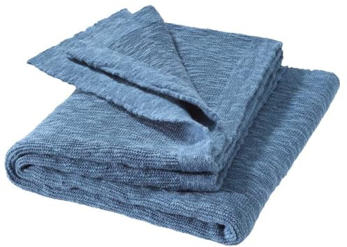 Disana LEINEN-Decke Sommer-Decke | Bio-Baumwolle kühlendes Bio-Leinen | Frühjahr Sommer | Baby Kleinkind Kind | Made in Germany | GOTS IVN Zertifiziert | Taubenblau Gr. 80 x 100 cm