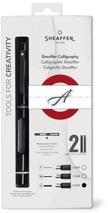 Sheaffer Calligraphy Matte Black Fountain pen with Black cap and Matte Black Trim in Hangsell | Broad Nib | Premium Fountain Pen