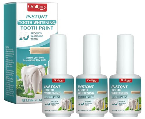 Zahnlack Weiß 3 Stück Zahnfarbe Weiss Zahn Whitening Zähne Weiß Bekommen Langanhaltende Aufhellung Nicht Empfindlich Schnell und Einfach Anzuwenden Hell