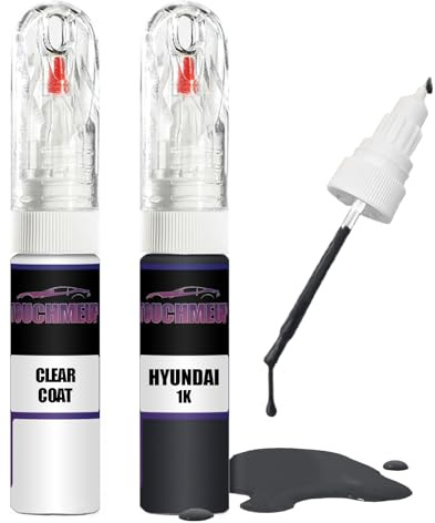 For HYUNDAI BLACK 1K + Clear Coat Touch Up Paint Lacquer Fix Kit
