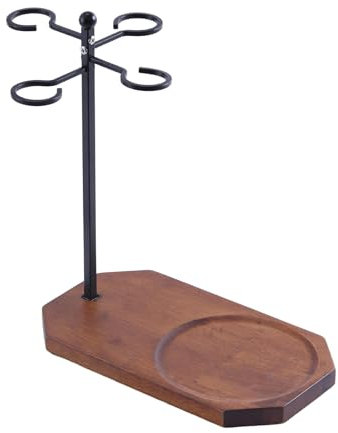 Shurhome Wine Glass Holder Display Rack With Decanter Tray Modern Wine Glass Storage Solution Glass Holders For Dining Table