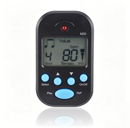 Mini Metronom Digital mit Lautsprecher, wiederaufladbares LCD-elektronisches Mini-Metronom, menschliche Stimme, Lautstärke einstellbar, tragbares M50-Metronom für Klavier, Gitarre, Flöte, Violine