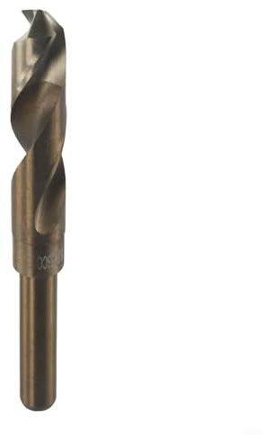 Foret HSS cobalt 18 mm HSS avec tige réduite pour métal, bois, aluminium, angle de pointe de 135 degrés, norme DIN 338 et BS328